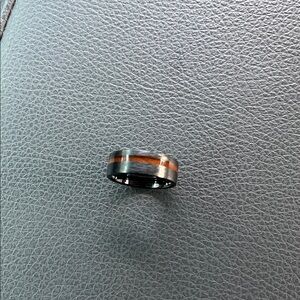 Men's Black and Brown Ring